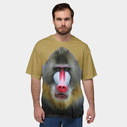 Футболка оверсайз мужская Мандрил обезьяна, цвет: 3D-принт — фото 2