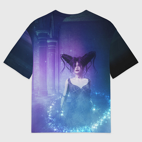 Мужская футболка оверсайз Ведьма со звездной пылью в старом замке / 3D-принт – фото 2