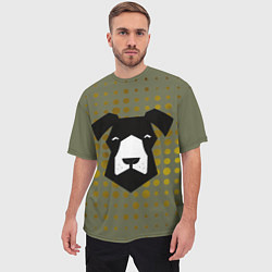 Футболка оверсайз мужская Сторожевой черный пёс, цвет: 3D-принт — фото 2