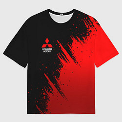 Мужская футболка оверсайз Mitsubishi red - red sport