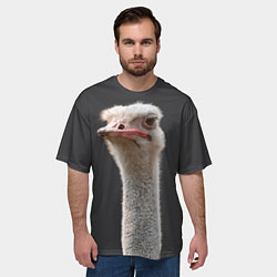Футболка оверсайз мужская Голова страуса, цвет: 3D-принт — фото 2