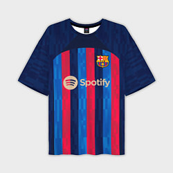 Футболка оверсайз мужская Барселона форма 2223 домашняя, цвет: 3D-принт