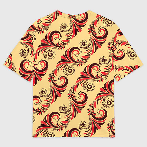 Мужская футболка оверсайз Винтажный растительный орнамент / 3D-принт – фото 2