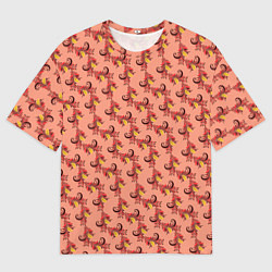 Футболка оверсайз мужская Декоративный растительный орнамент, цвет: 3D-принт