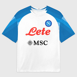 Футболка оверсайз мужская Виктор Осимхен Наполи форма 2223 гостевая, цвет: 3D-принт