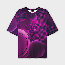 Футболка оверсайз мужская Фиолетовые шары, цвет: 3D-принт