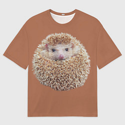 Футболка оверсайз мужская Ежик в клубочке, цвет: 3D-принт