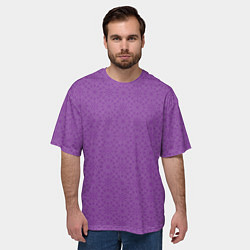 Футболка оверсайз мужская Сиреневого цвета с узорами, цвет: 3D-принт — фото 2