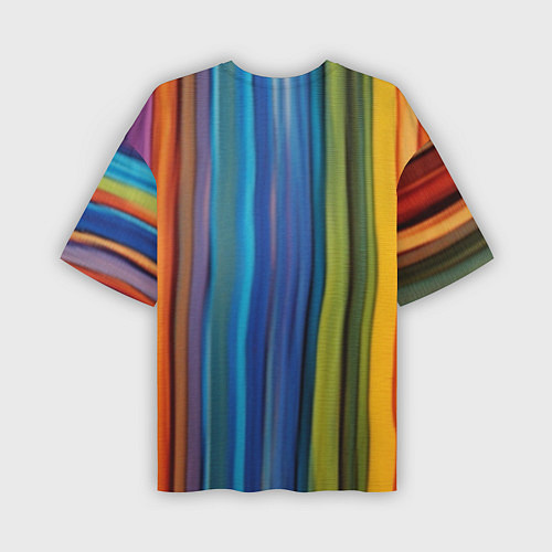 Мужская футболка оверсайз Разноцветные вертикальные полосы / 3D-принт – фото 2