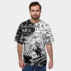 Футболка оверсайз мужская Адский рай - иероглифы, цвет: 3D-принт — фото 2