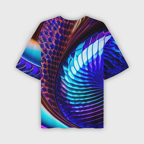 Мужская футболка оверсайз Неоновый водоворот / 3D-принт – фото 2