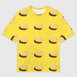 Мужская футболка оверсайз Тыква с глазами