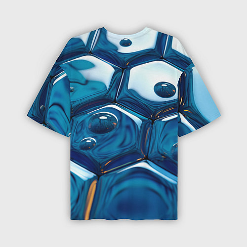 Мужская футболка оверсайз Водяные наносоты / 3D-принт – фото 2