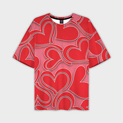 Мужская футболка оверсайз Love hearts