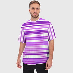 Футболка оверсайз мужская Фиолетовые полосы, цвет: 3D-принт — фото 2