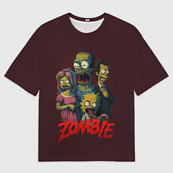 Футболка оверсайз мужская Симпсоны зомби, цвет: 3D-принт