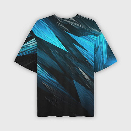 Мужская футболка оверсайз Black blue style / 3D-принт – фото 2