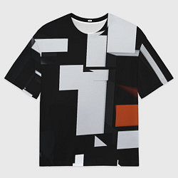 Мужская футболка оверсайз Прямоугольники и темнота