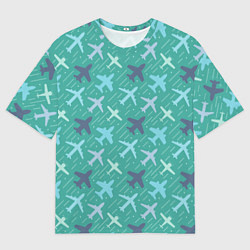 Мужская футболка оверсайз Самолётики