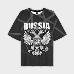 Мужская футболка оверсайз Russia - герб РФ