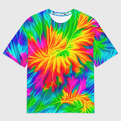 Футболка оверсайз мужская Тай-дай кислотные краски, цвет: 3D-принт
