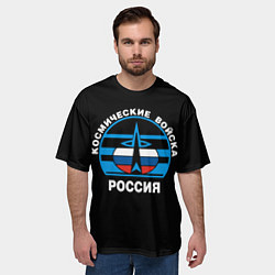 Футболка оверсайз мужская Космические войска России, цвет: 3D-принт — фото 2