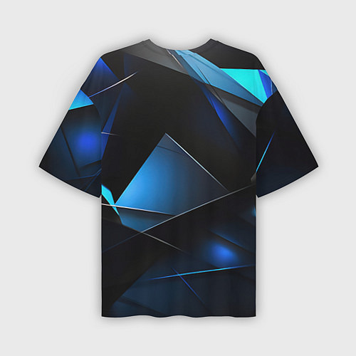 Мужская футболка оверсайз Blue black texture / 3D-принт – фото 2