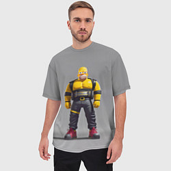Футболка оверсайз мужская Homer Simpson - ninja - neural network, цвет: 3D-принт — фото 2