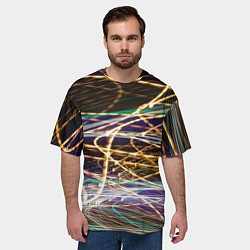 Футболка оверсайз мужская Световые эффекты, цвет: 3D-принт — фото 2