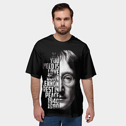 Футболка оверсайз мужская Джон Леннон легенда, цвет: 3D-принт — фото 2