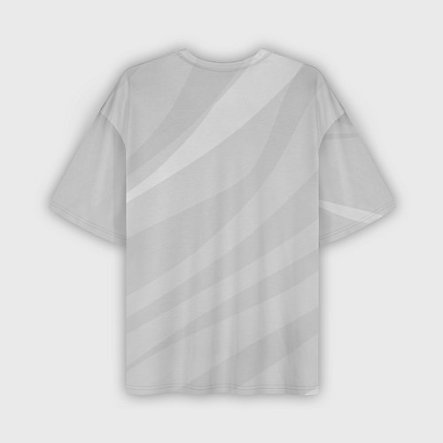 Мужская футболка оверсайз Светлый серый плавные полосы / 3D-принт – фото 2