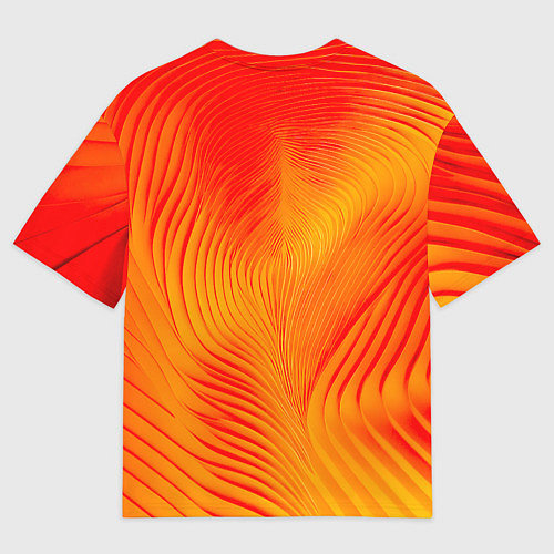 Мужская футболка оверсайз Фантазия в красном и желтом / 3D-принт – фото 2