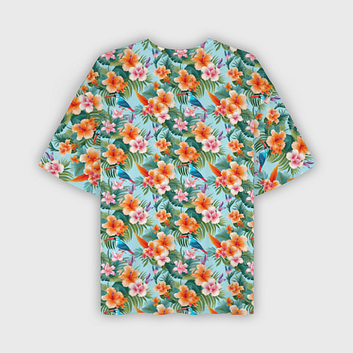 Мужская футболка оверсайз Гавайский стиль / 3D-принт – фото 2