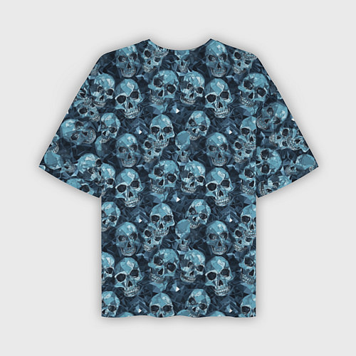 Мужская футболка оверсайз Синие черепа / 3D-принт – фото 2