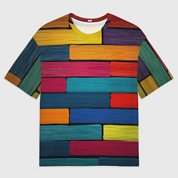 Мужская футболка оверсайз Цветные кирпичики