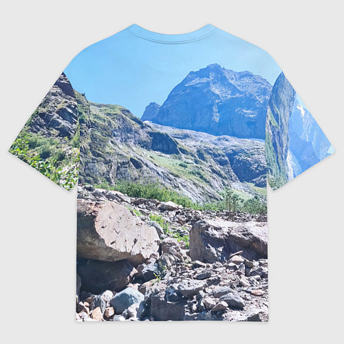 Мужская футболка оверсайз Горы России / 3D-принт – фото 2
