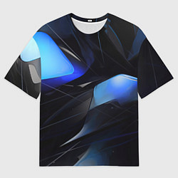 Мужская футболка оверсайз Black blue elements