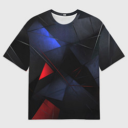 Футболка оверсайз мужская Black green blue red, цвет: 3D-принт