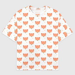 Мужская футболка оверсайз Паттерн милая лиса