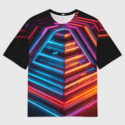 Футболка оверсайз мужская Неоновые трубы, цвет: 3D-принт
