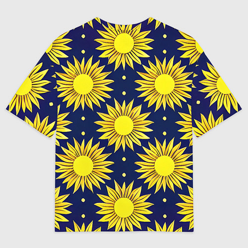 Мужская футболка оверсайз Солнечный паттерн / 3D-принт – фото 2