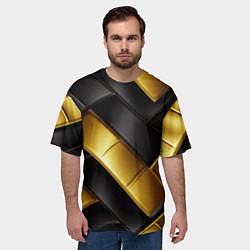 Футболка оверсайз мужская Gold black luxury, цвет: 3D-принт — фото 2