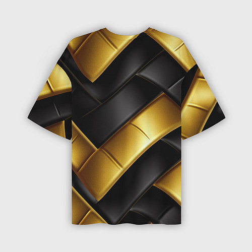 Мужская футболка оверсайз Gold black luxury / 3D-принт – фото 2