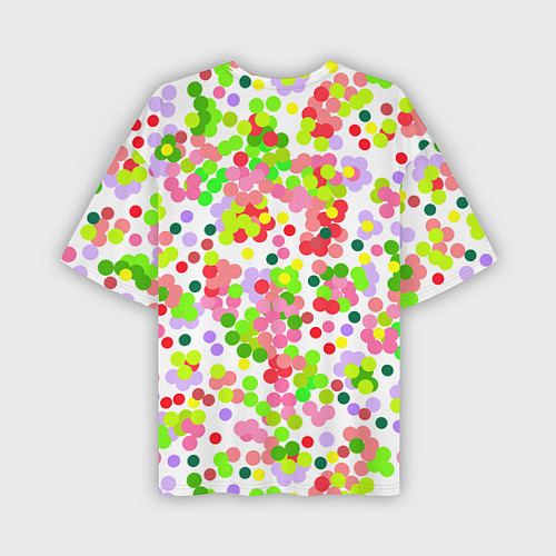 Мужская футболка оверсайз Разноцветное конфетти на белом / 3D-принт – фото 2