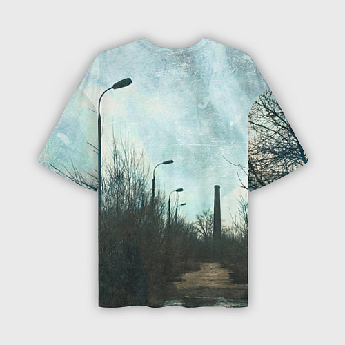 Мужская футболка оверсайз Stalker одиночка на дороге / 3D-принт – фото 2