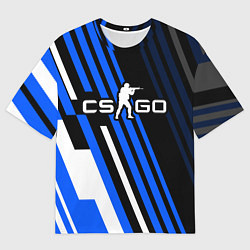 Футболка оверсайз мужская Кс го - синий вулкан, цвет: 3D-принт