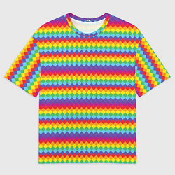 Мужская футболка оверсайз Color diamonds