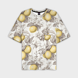 Футболка оверсайз мужская Лимоны - винтаж графика: паттерн, цвет: 3D-принт
