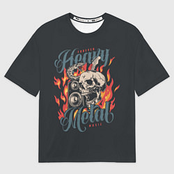 Мужская футболка оверсайз Heavy metal music