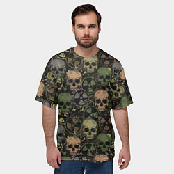 Футболка оверсайз мужская Черепа со знаками радиактивности, цвет: 3D-принт — фото 2
